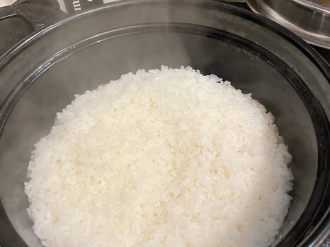 土鍋炊飯の水加減（７分づき、白米）